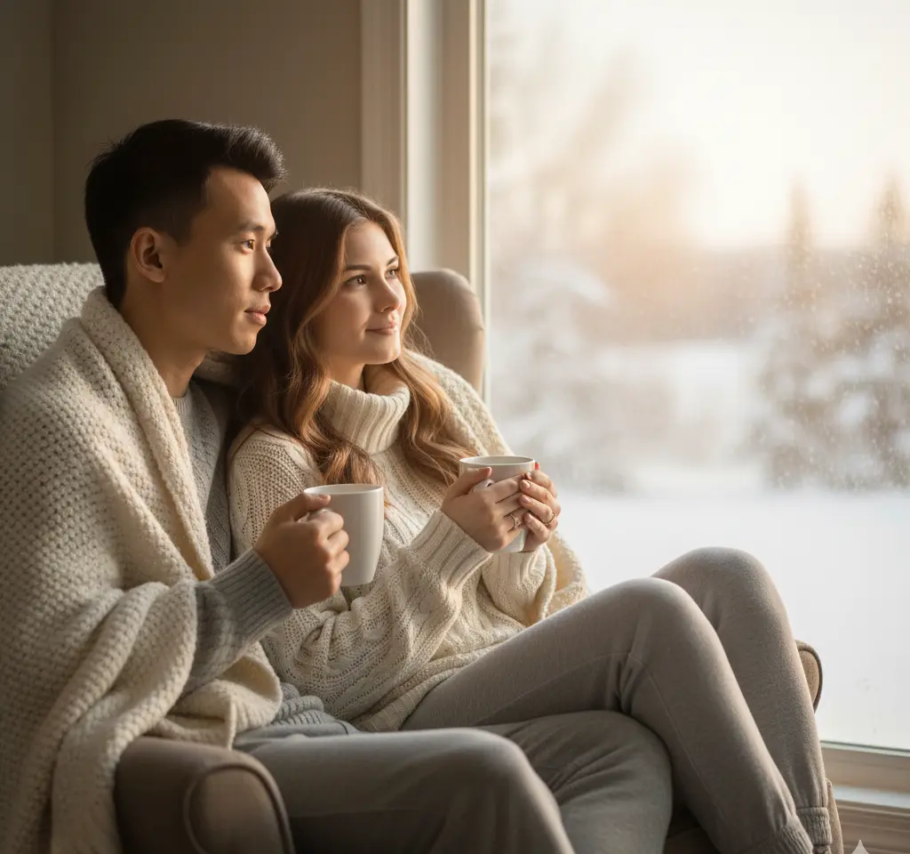 Morning by the Window Couple AI Couple Photo template