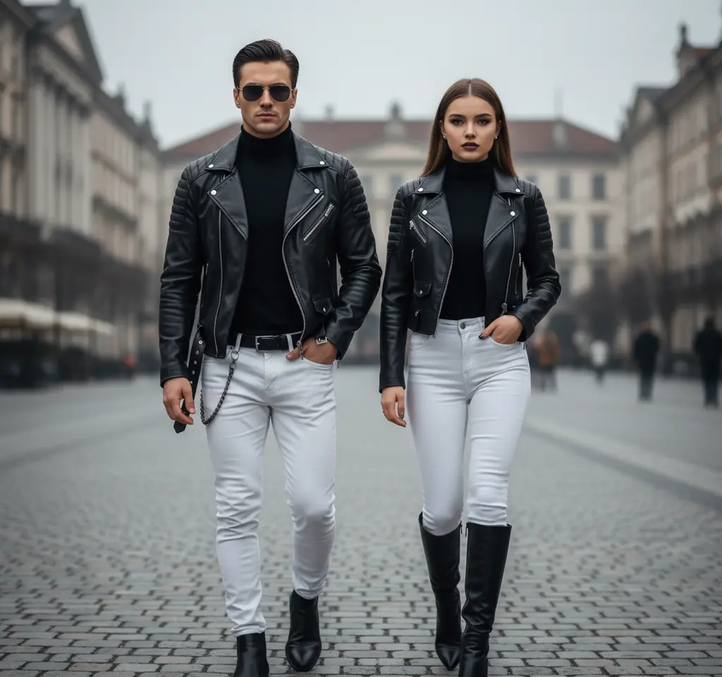 Spy Attire Couple Portrait AI Couple Photo template