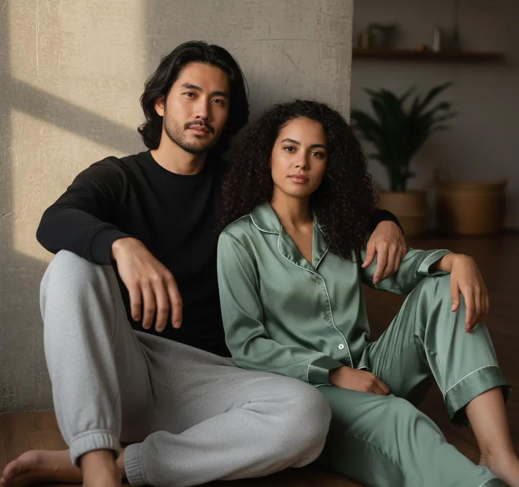 Wooden Floor Couple Portrait AI Couple Photo template