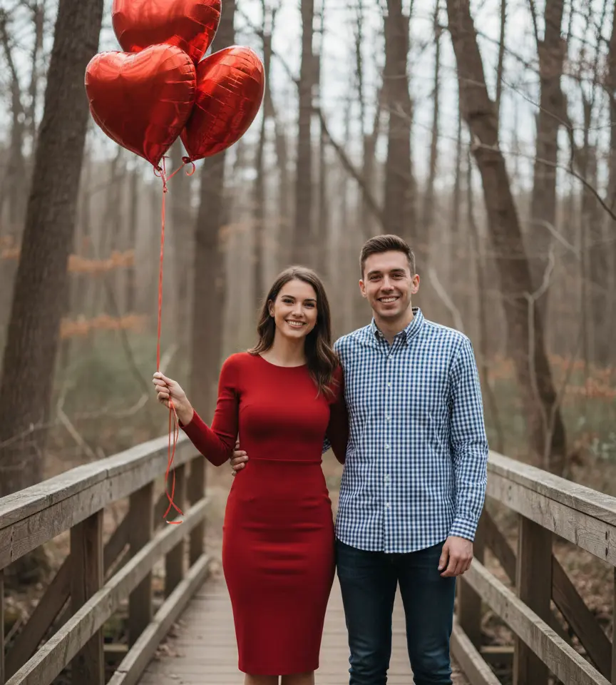 Formal Side Hug Couple AI Couple Photo template