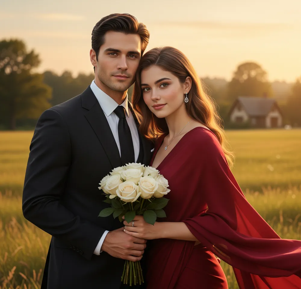 Romantic Affectionate Moment AI Couple Photo template