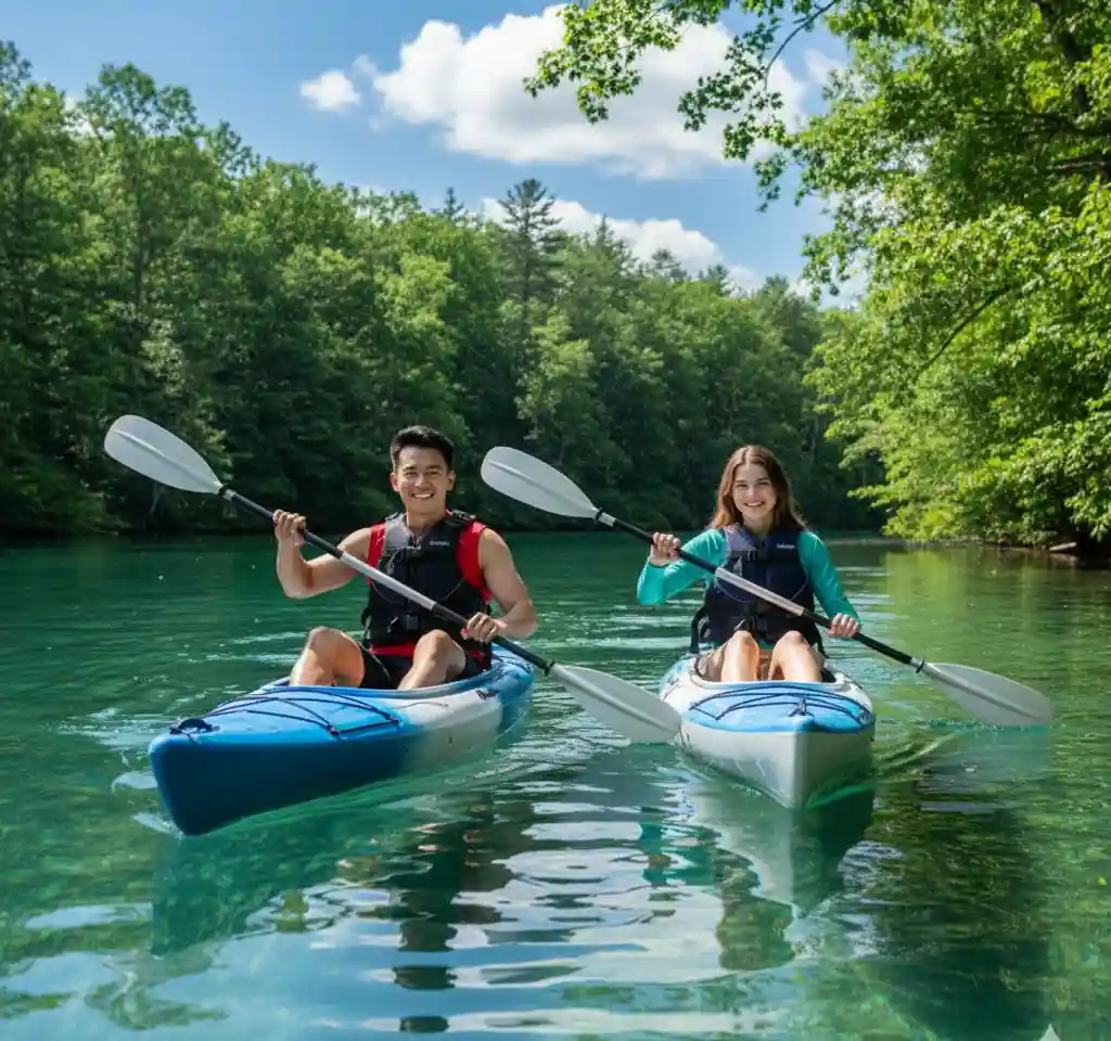 River Rafting Adventure Couple AI Couple Photo template