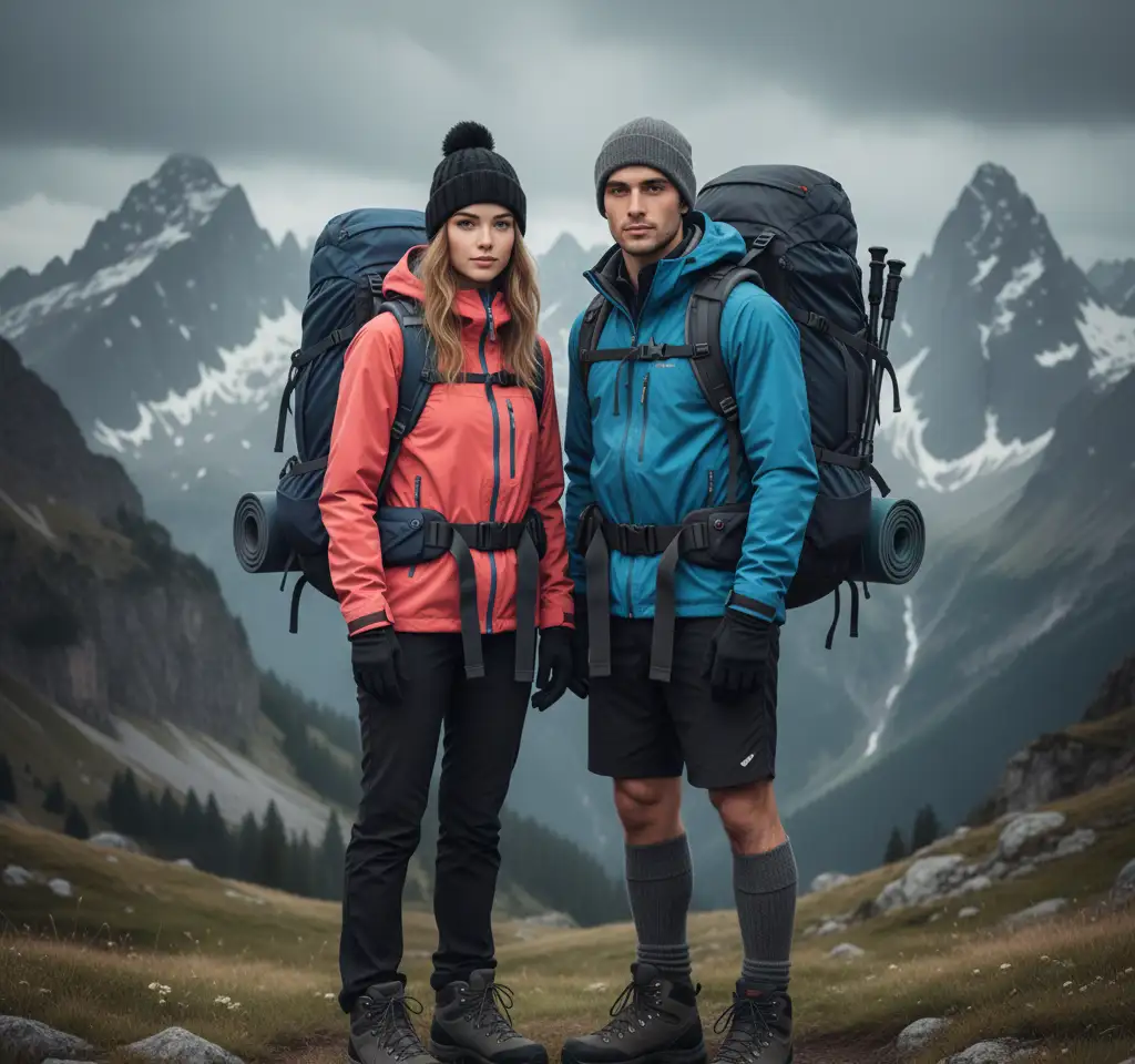 Mountain Trekking Couple Photo AI Couple Photo template
