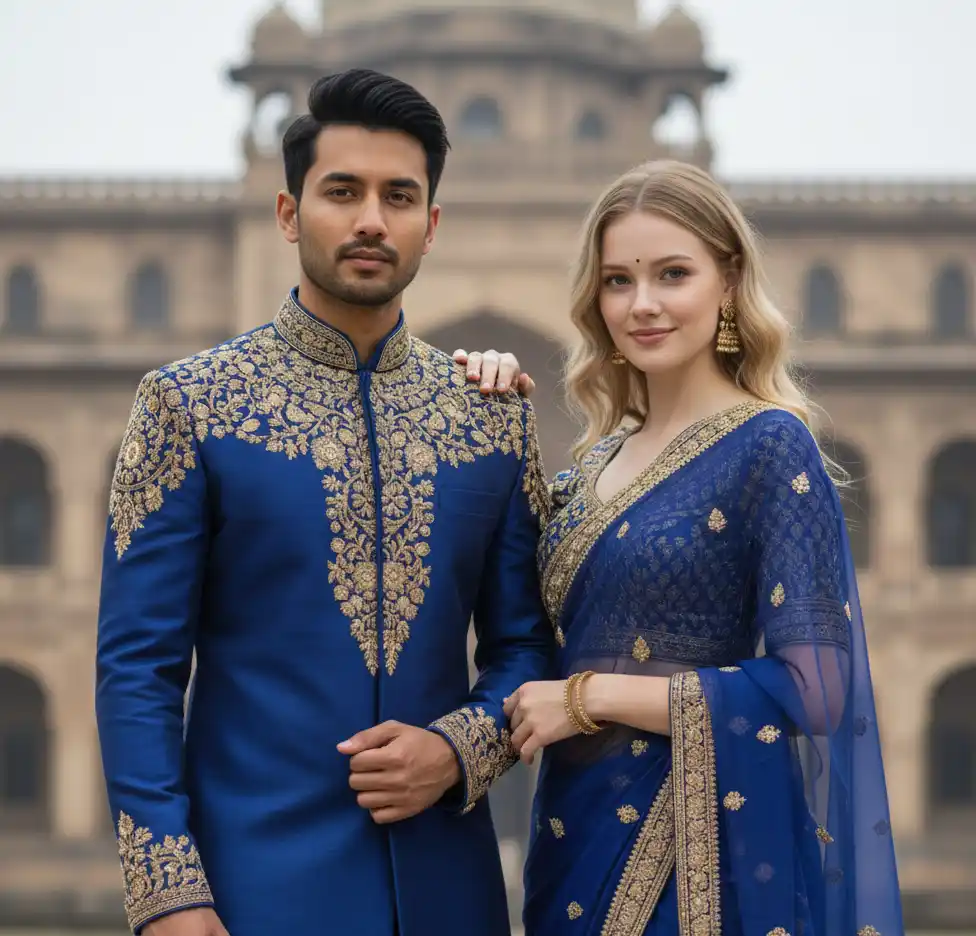 Heritage Palace Couple Portrait AI Couple Photo template