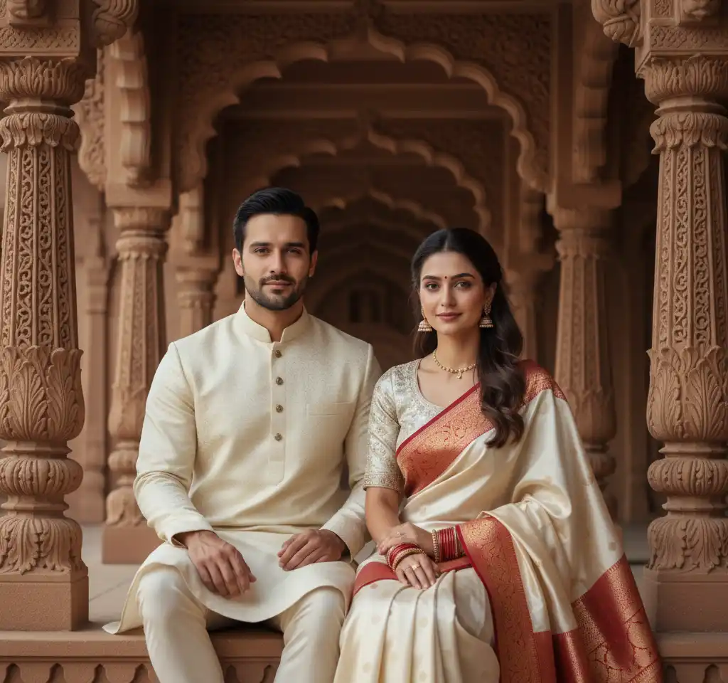 Heritage Window Couple Photo AI Couple Photo template