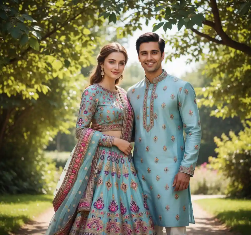 Indian Traditional Couple AI Couple Photo template