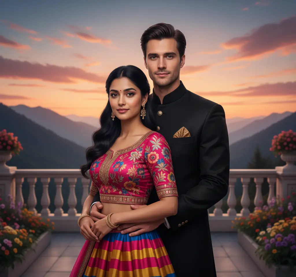 Rajasthan Royal Couple Photo AI Couple Photo template