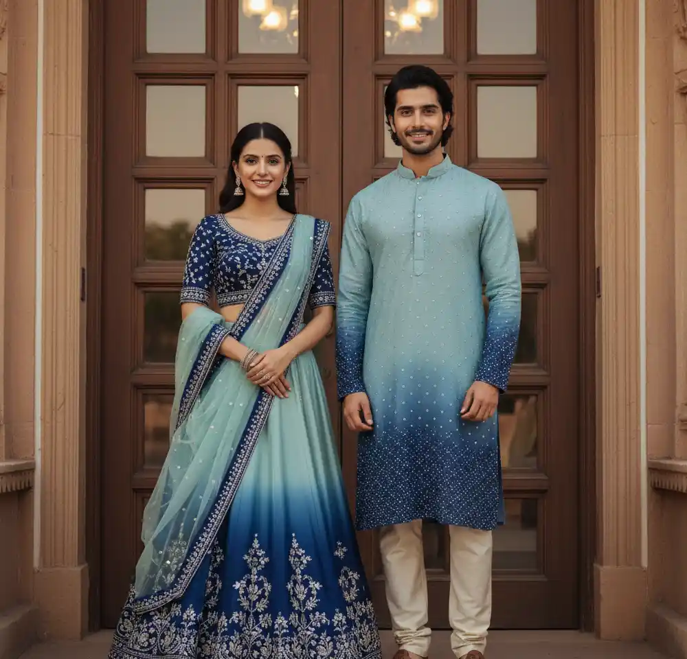 Royal Attire Traditional Couple AI Couple Photo template