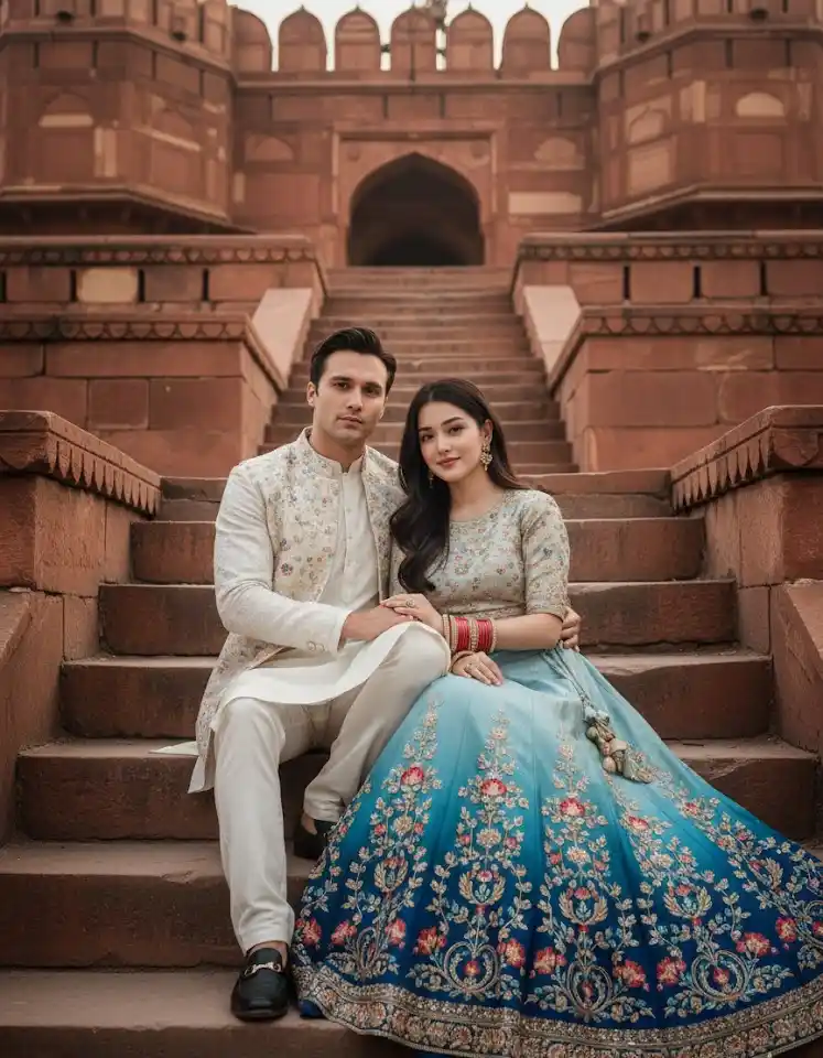 Royal Heritage Couple Portrait AI Couple Photo template