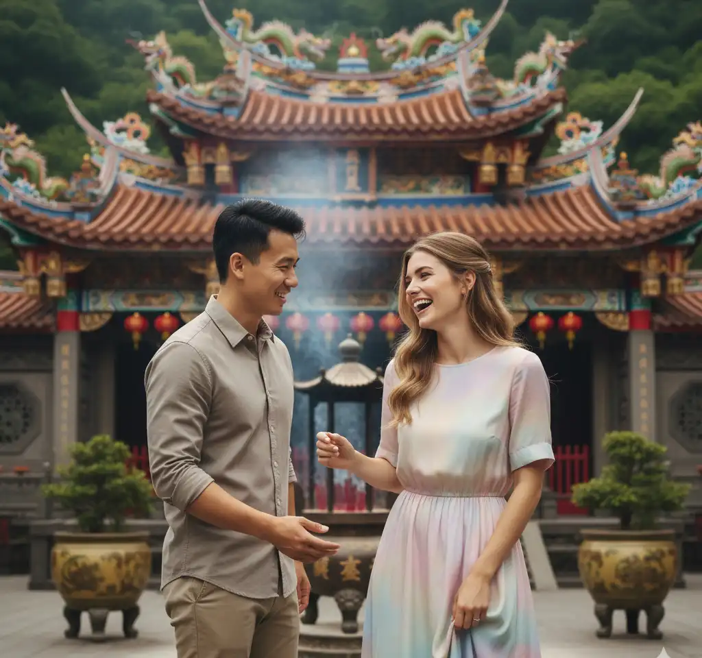 Temple of Heaven Beijing Couple AI Couple Photo template