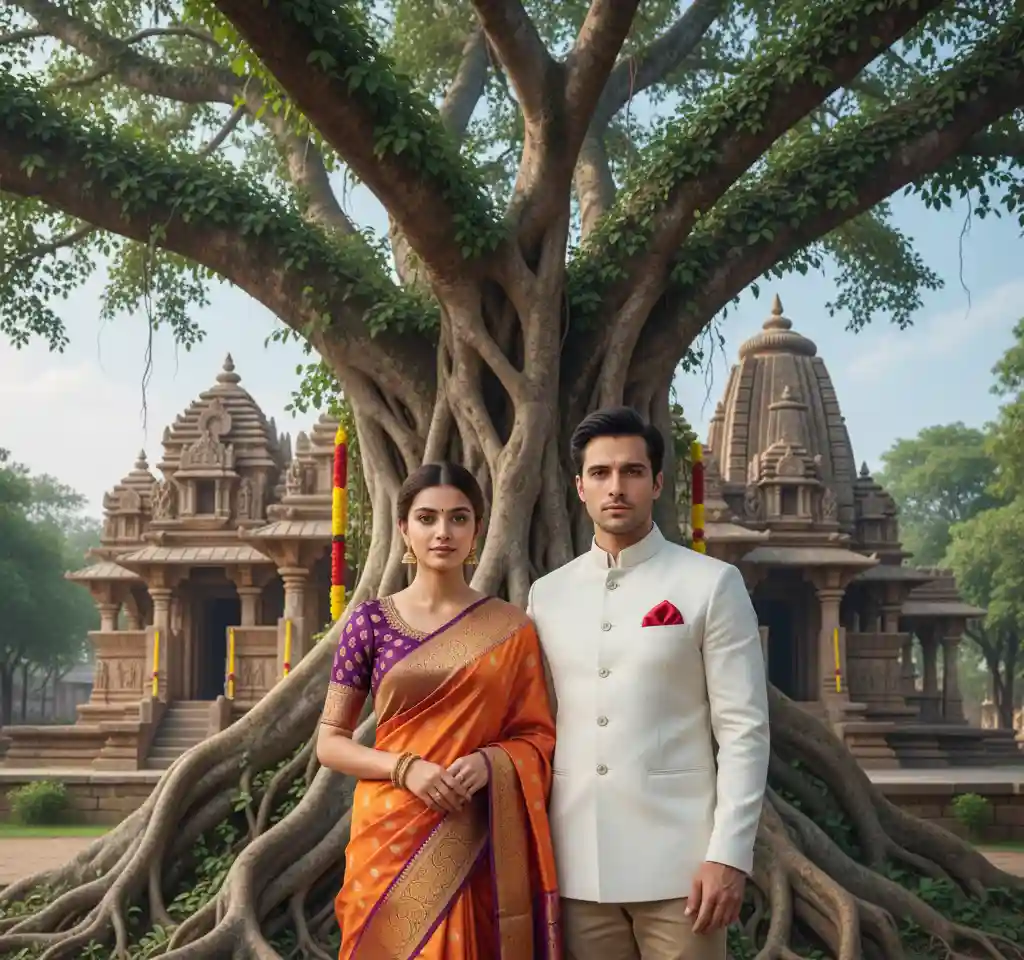 Karnataka Hampi Ruins Couple AI Couple Photo template