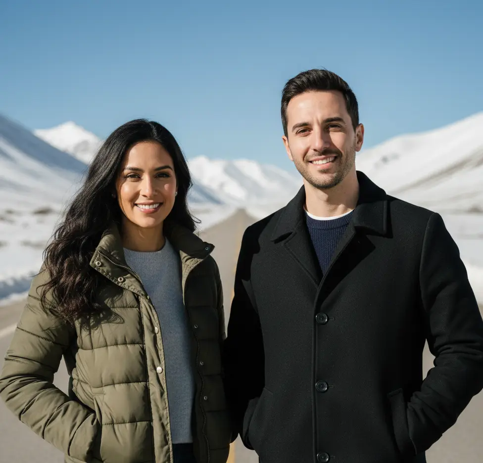 Leh Ladakh Road Trip Couple AI Couple Photo template