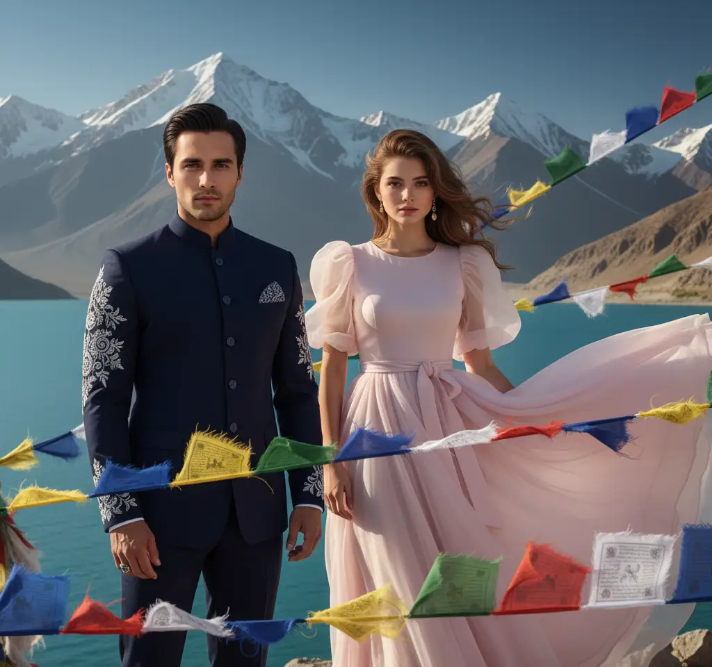 Pangong Tso Lake Ladakh Couple AI Couple Photo template