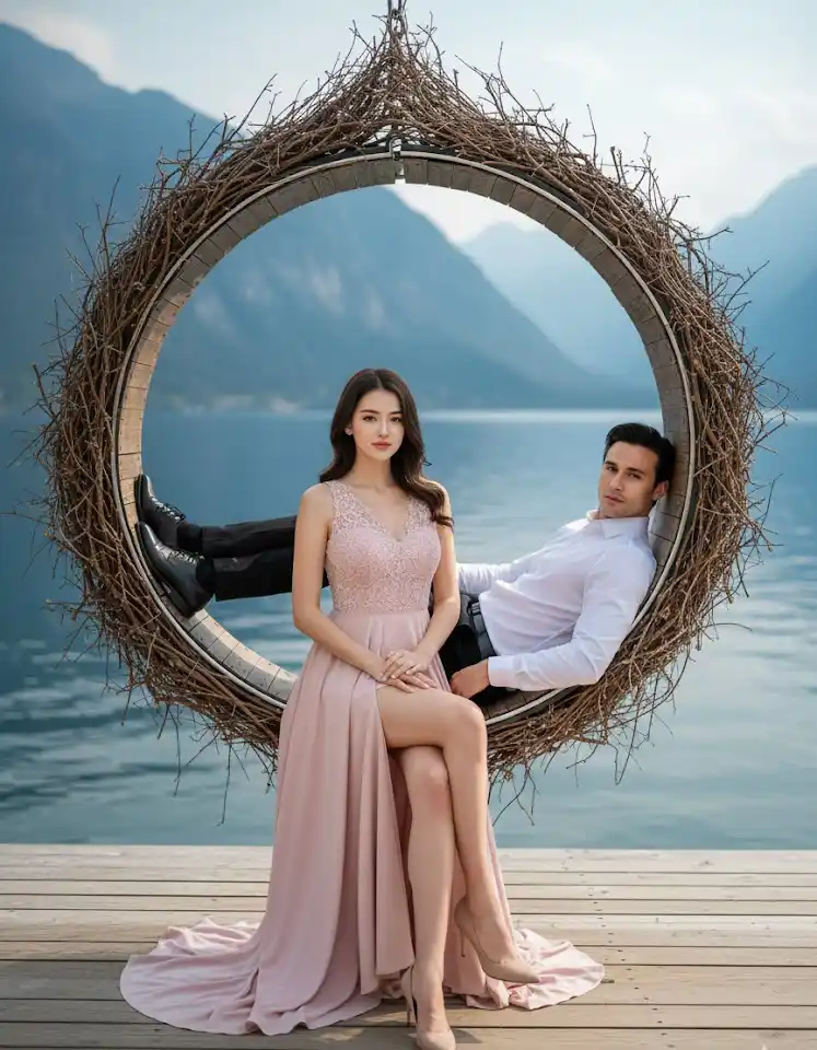 Bali Island Couple Portrait AI Couple Photo template