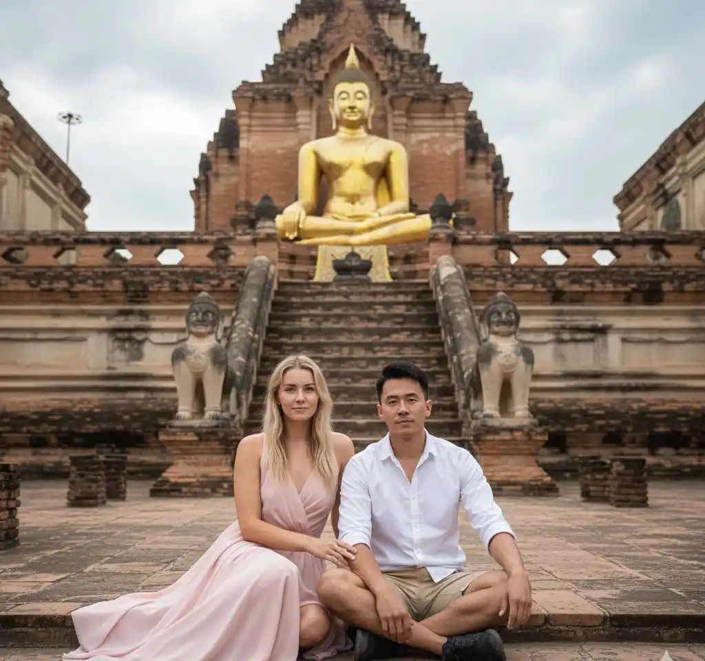 Chiang Mai Thailand Couple AI Couple Photo template