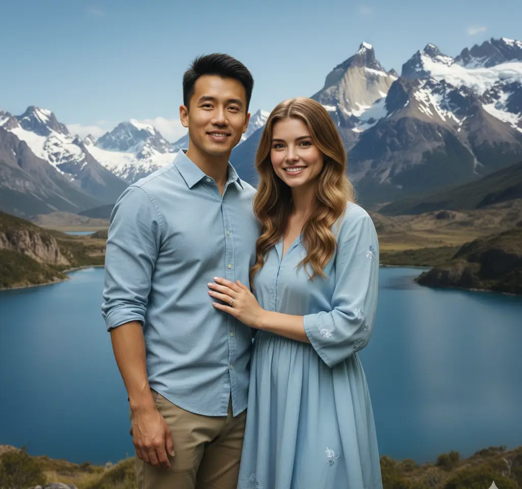 Chile Travel Couple Photo AI Couple Photo template