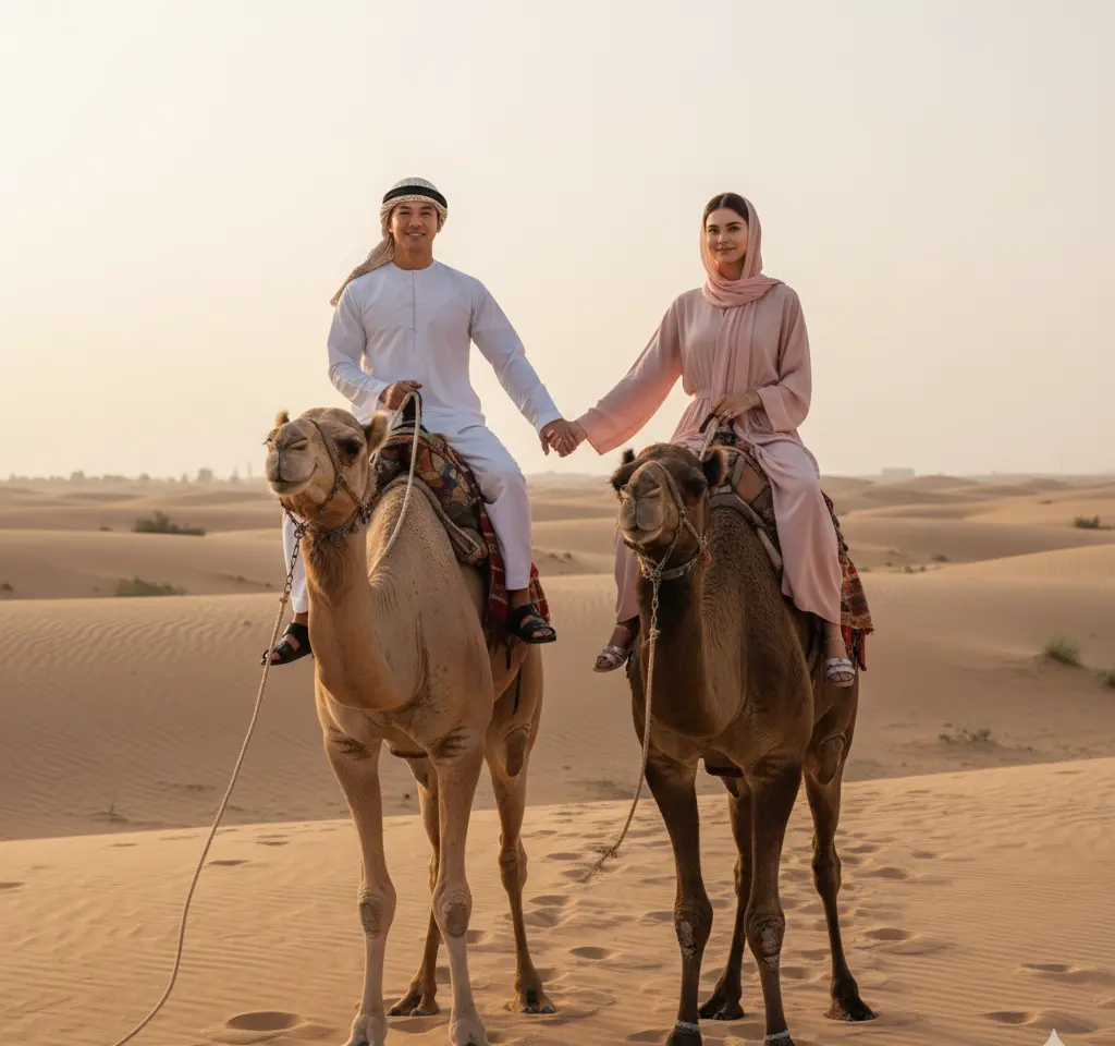 Dubai Desert Adventure Couple AI Couple Photo template