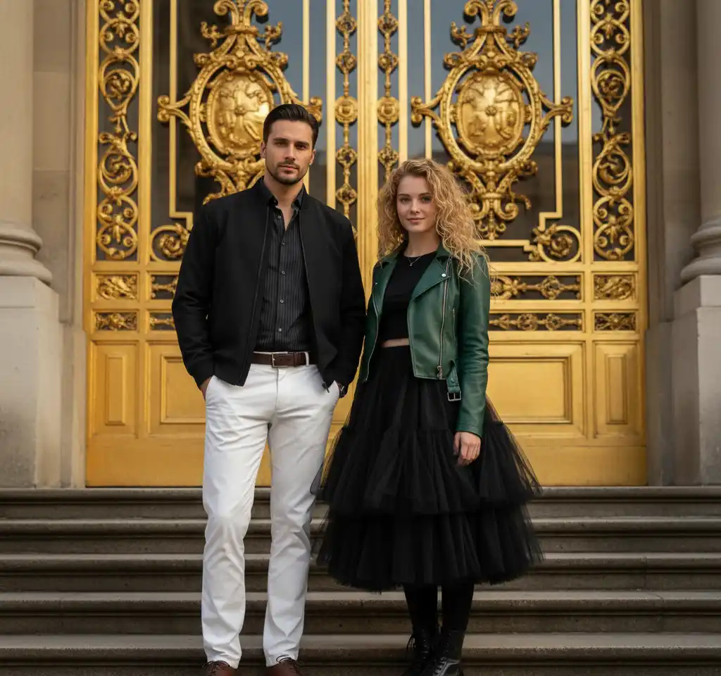 Golden Gate Bridge SF Couple AI Couple Photo template