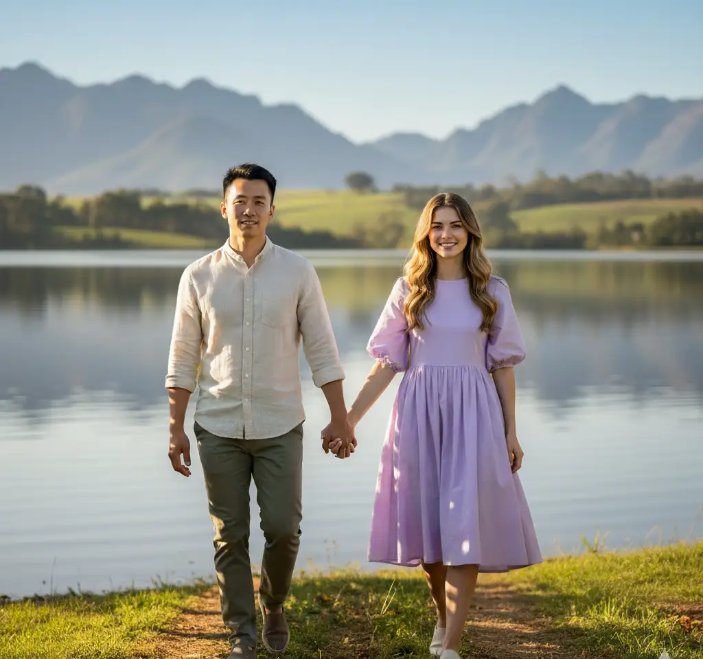 Lough Erne Enniskillen Couple AI Couple Photo template