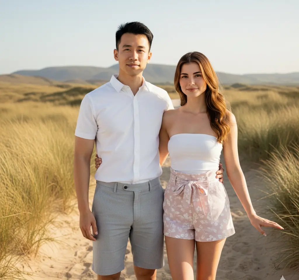 Murlough National Reserve Couple AI Couple Photo template