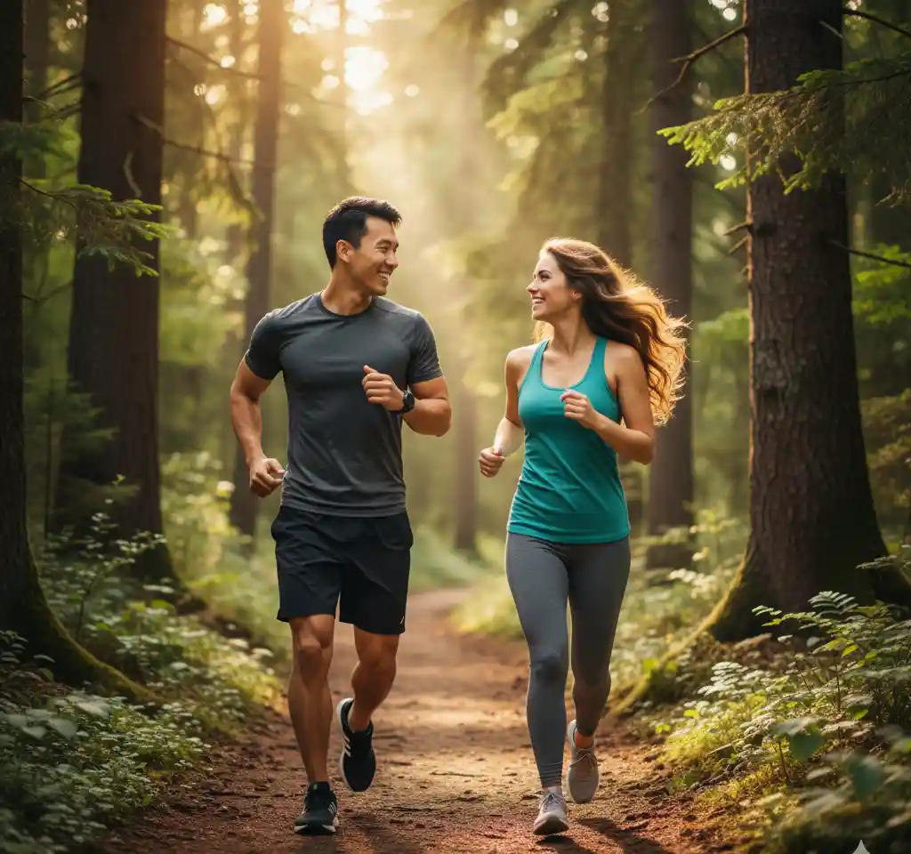 Nordmarka Forest Norway Couple AI Couple Photo template