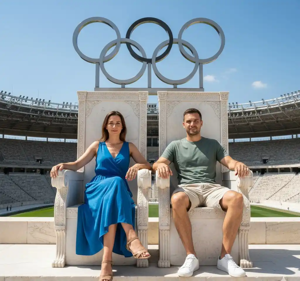 Ancient Olympics Greece Couple AI Couple Photo template