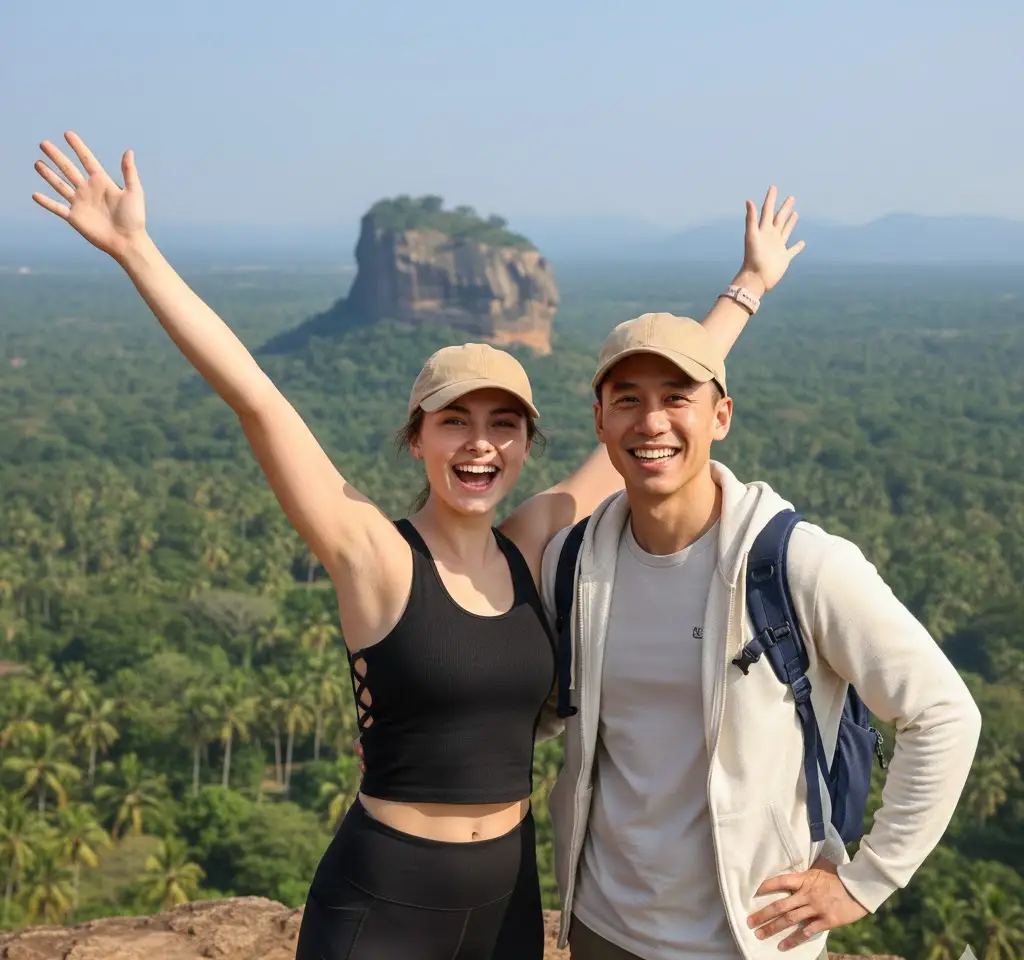 Sigiriya Rock Sri Lanka Couple AI Couple Photo template