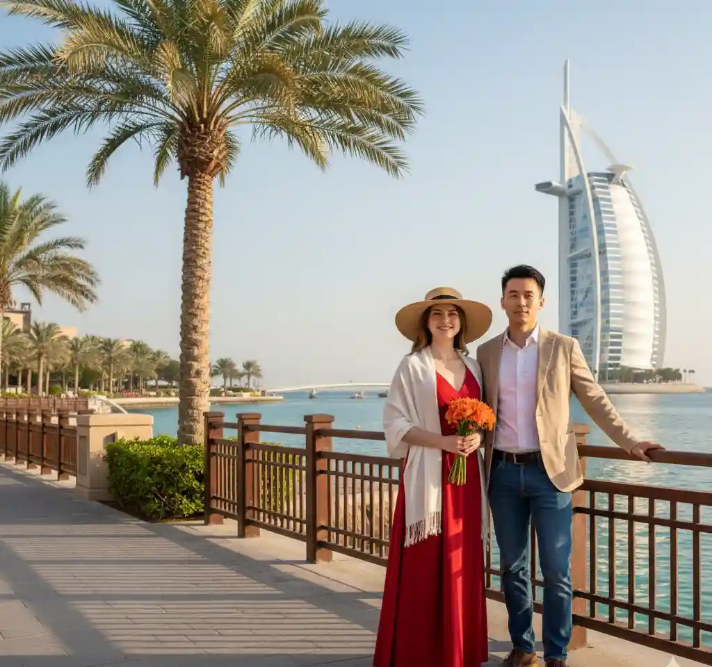 Souk Madinat Jumeirah Couple AI Couple Photo template