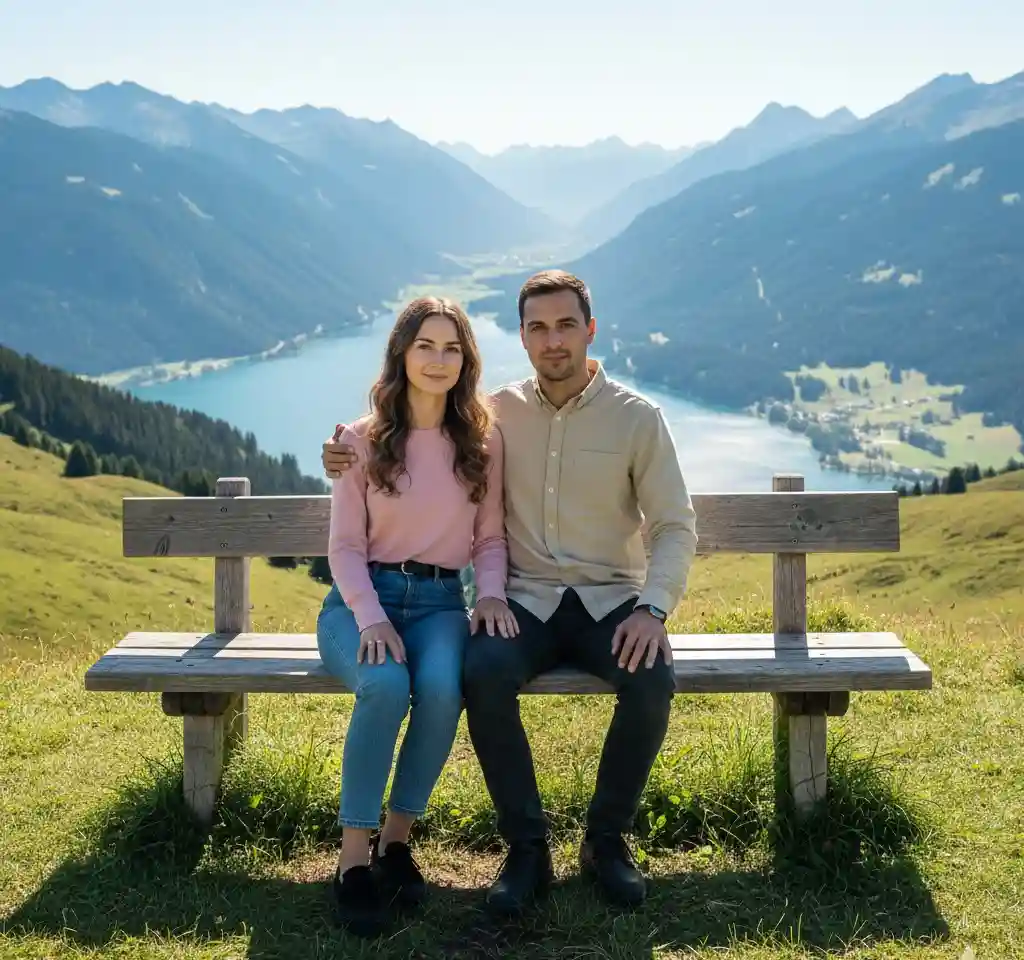 Switzerland Alps Couple Photo AI Couple Photo template