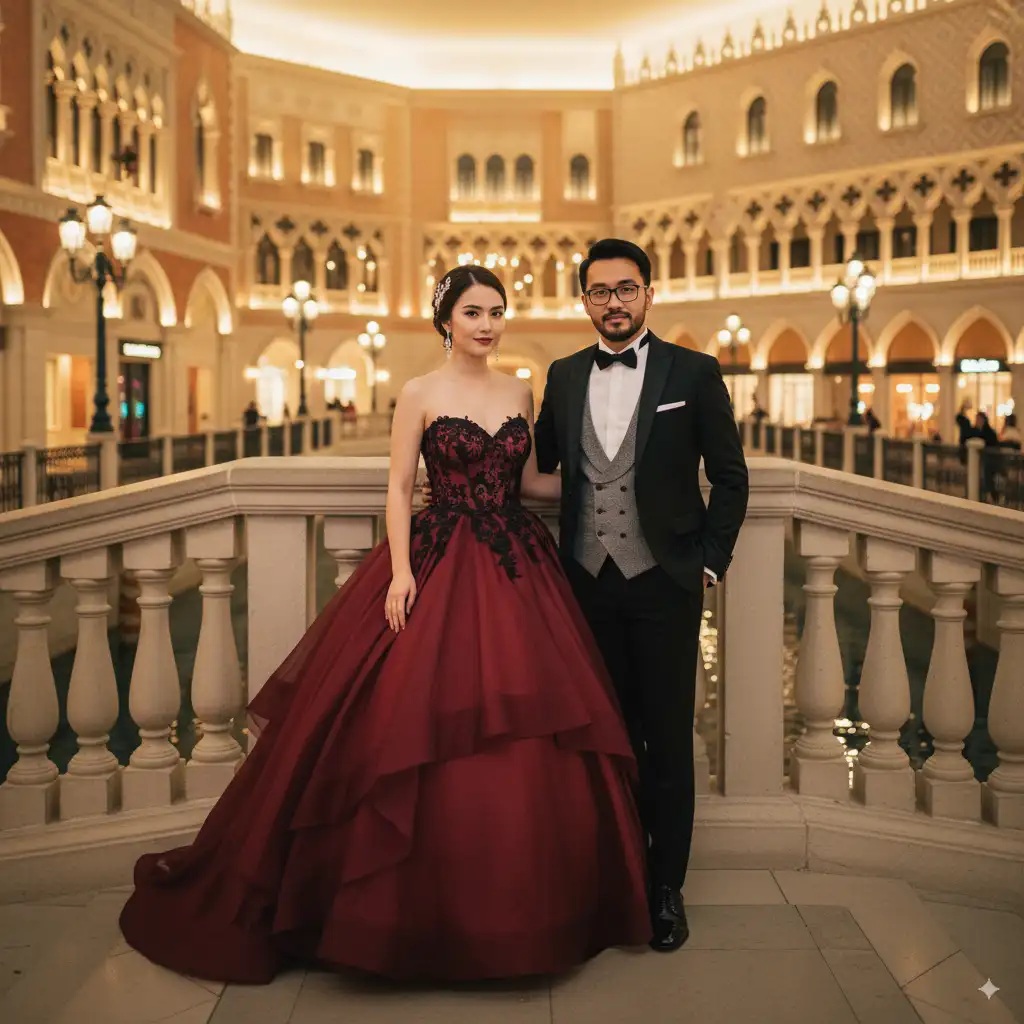 The Venetian Macau Couple AI Couple Photo template