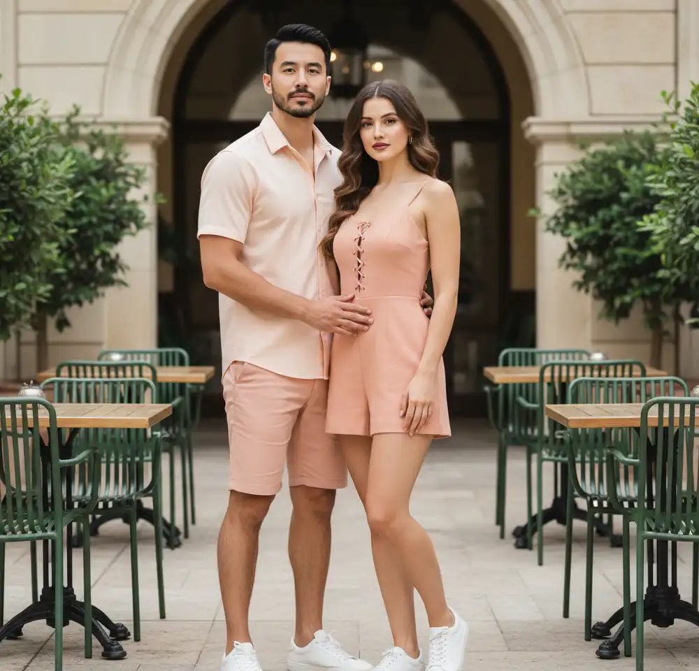 Tivoli Gardens Denmark Couple AI Couple Photo template