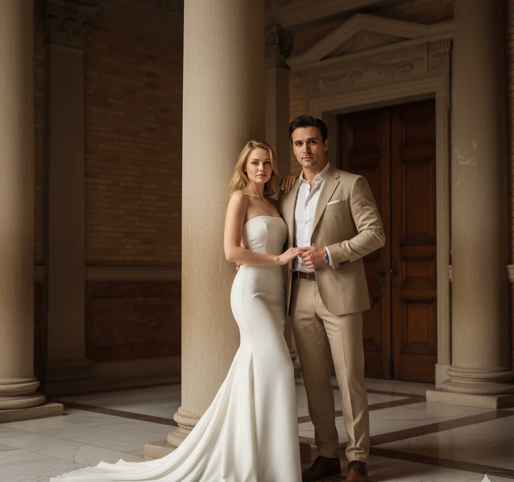 Tsaritsyno Palace Interior Couple AI Couple Photo template