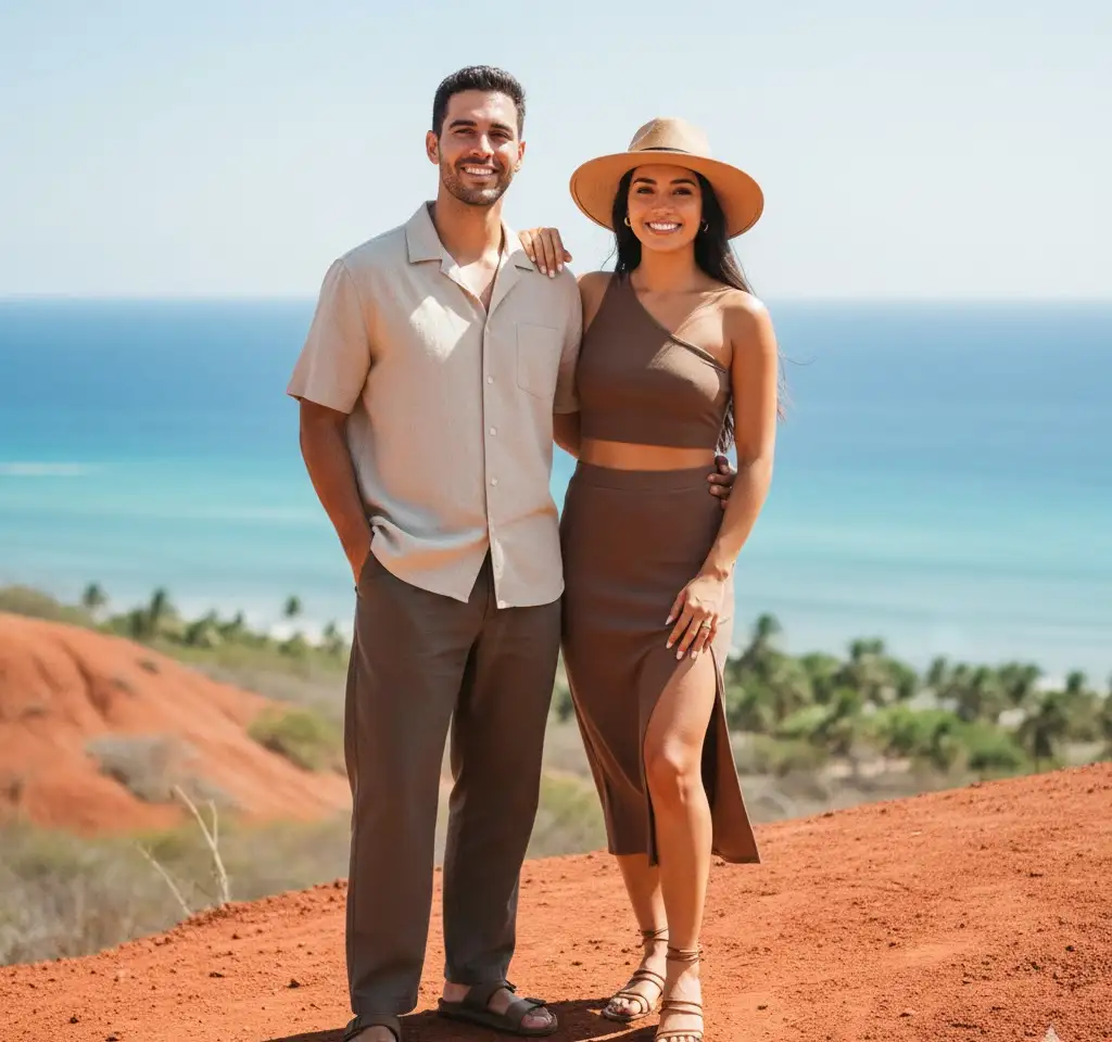 Unawatuna Beach Sri Lanka Couple AI Couple Photo template