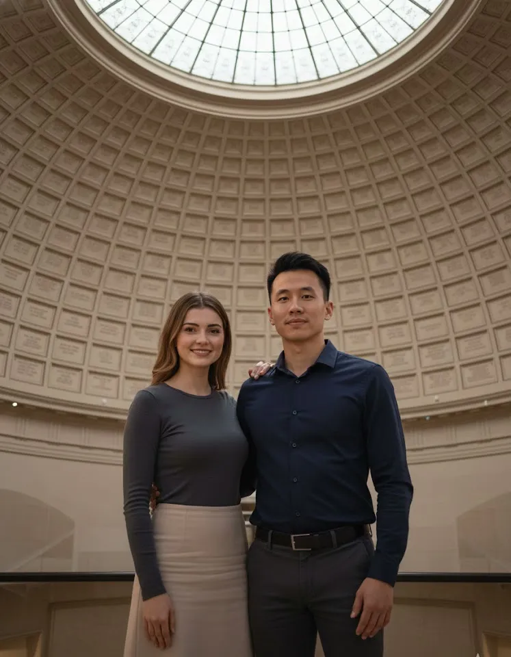 Yad Vashem Jerusalem Couple AI Couple Photo template