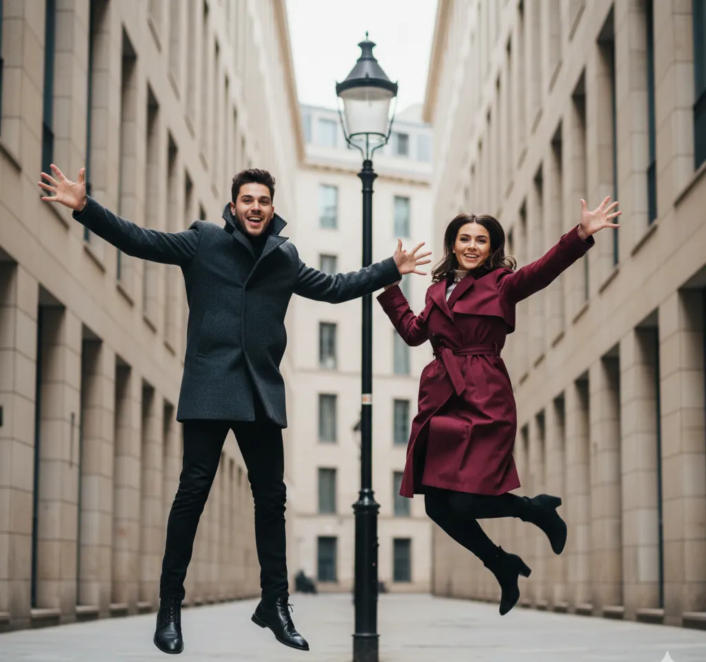 Urban Street Couple Portrait AI Couple Photo template