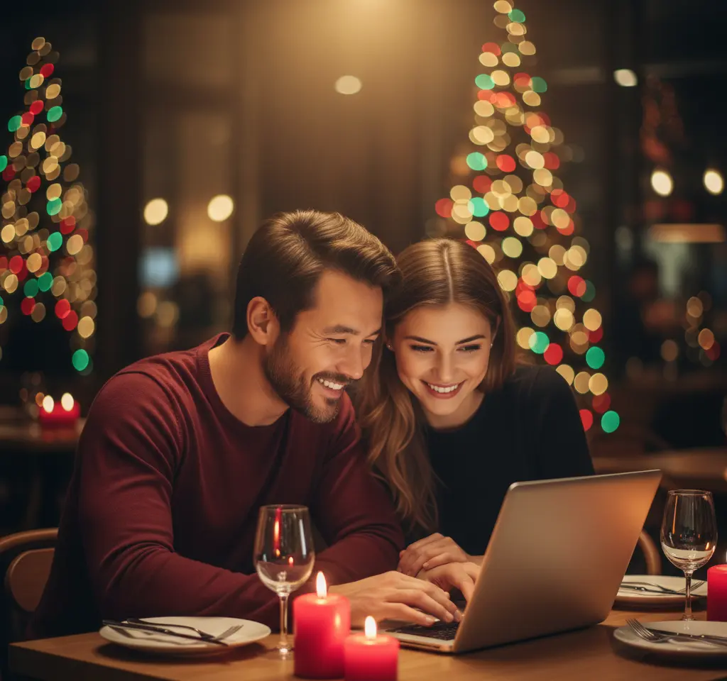 Working with Laptop Couple AI Couple Photo template