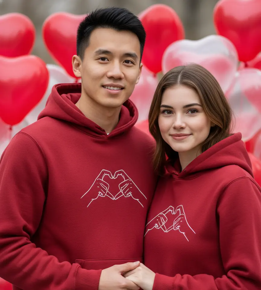 Valentine'S Day Pose 2 AI Couple Photo template