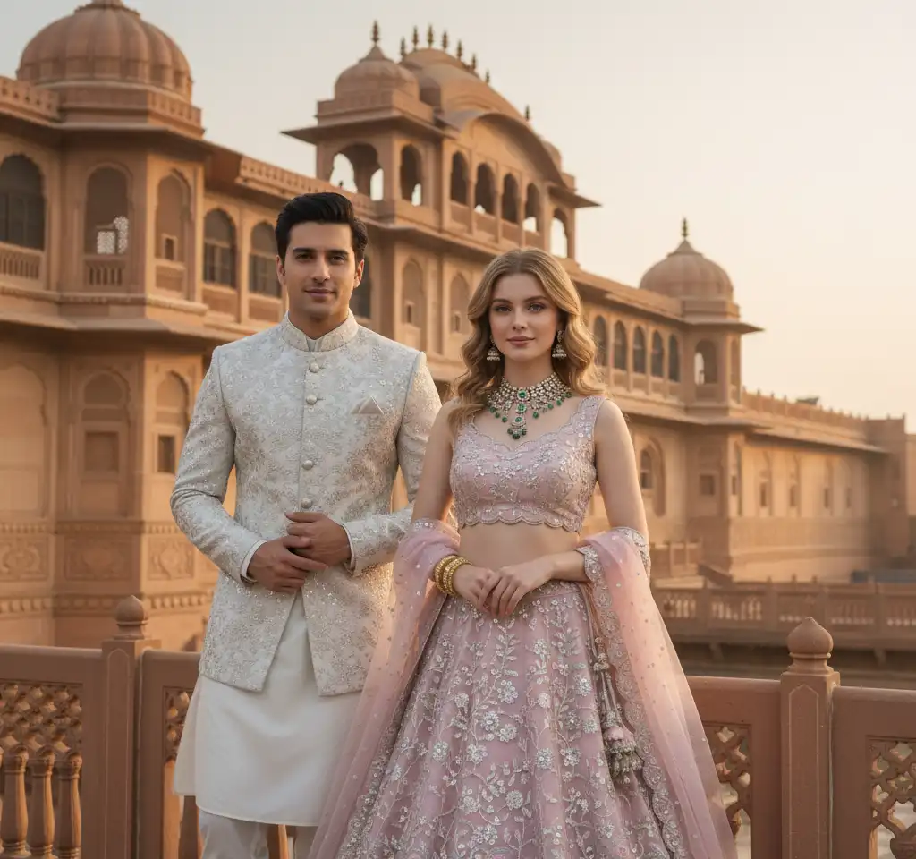 Jaipur Pre Wedding AI Couple Photo template