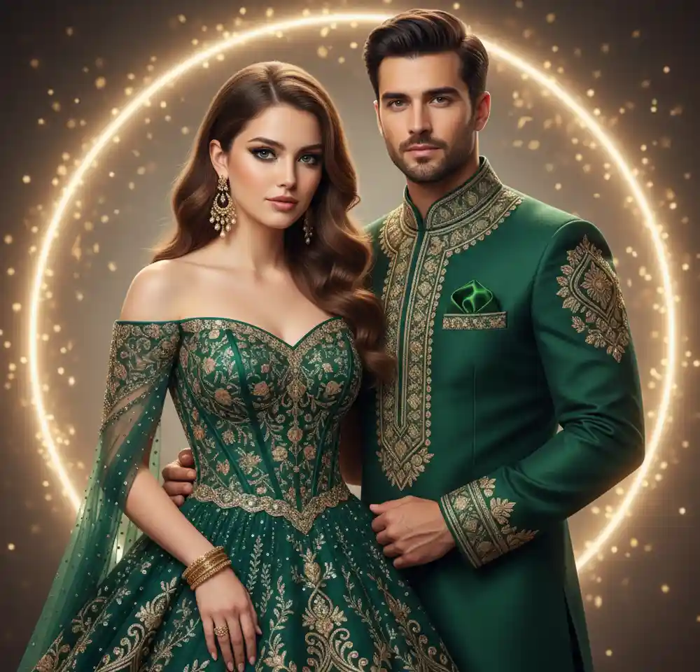 Wedding Night Couple Romance AI Couple Photo template