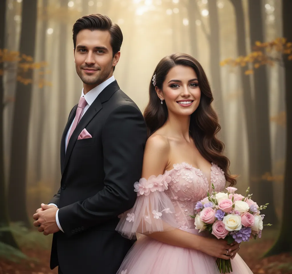 Western Style Pre-Wedding AI Couple Photo template