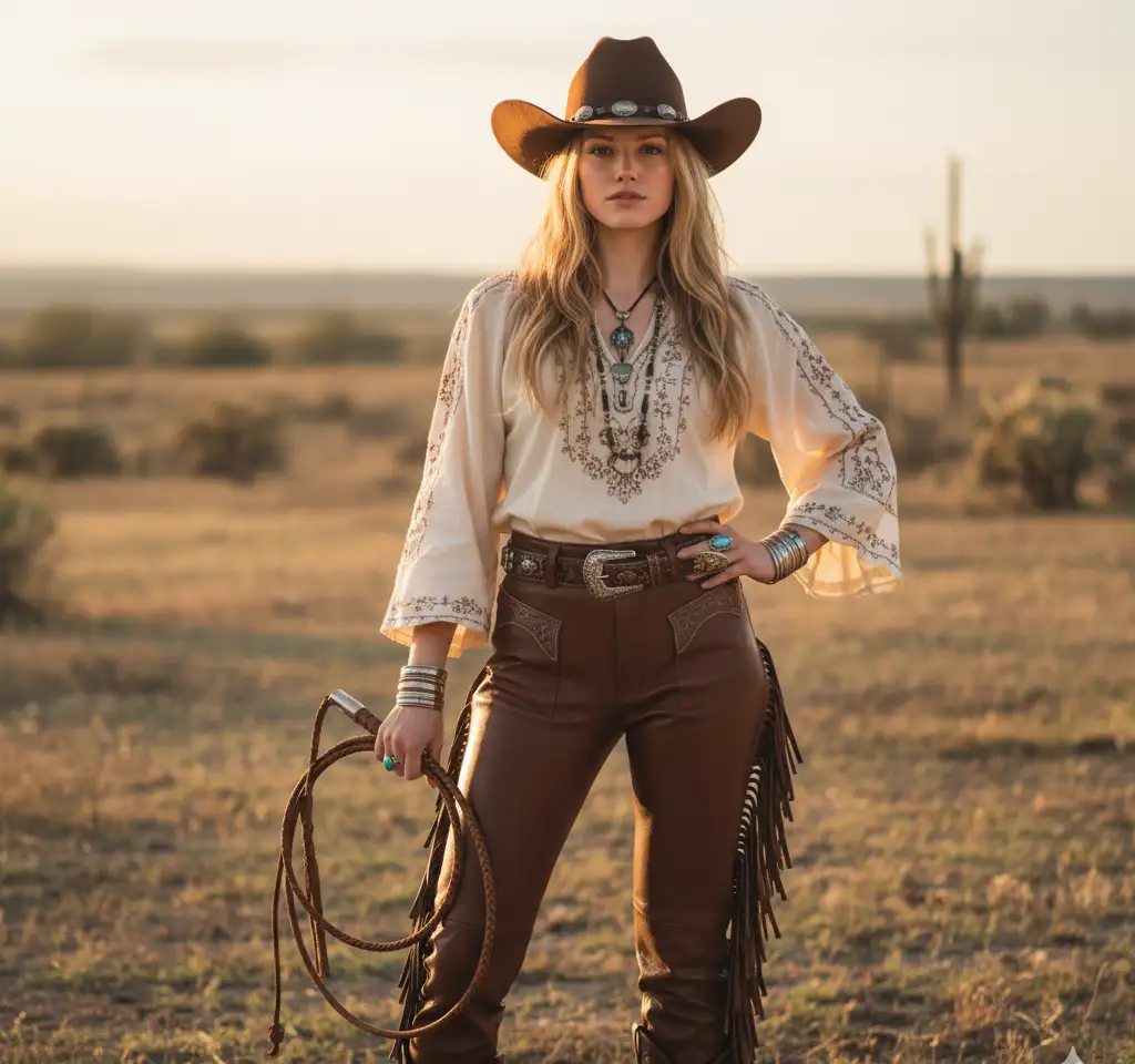 CowGirl Woman 1 AI Headshot Generator template