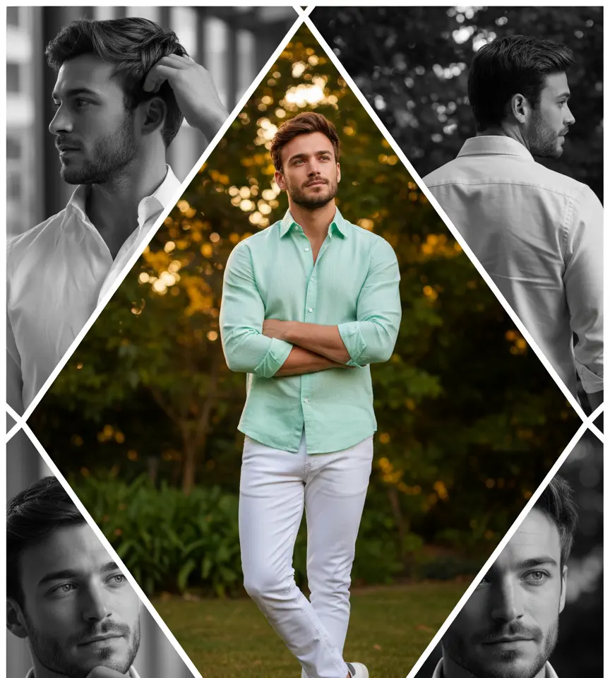 Geometric Portrait Man AI Headshot Generator template