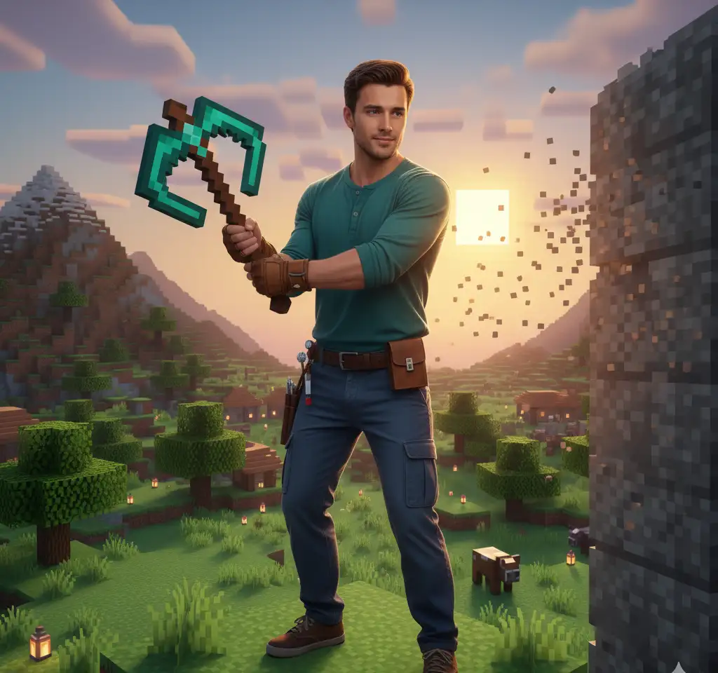 Minecraft Man 2 AI Headshot Generator template