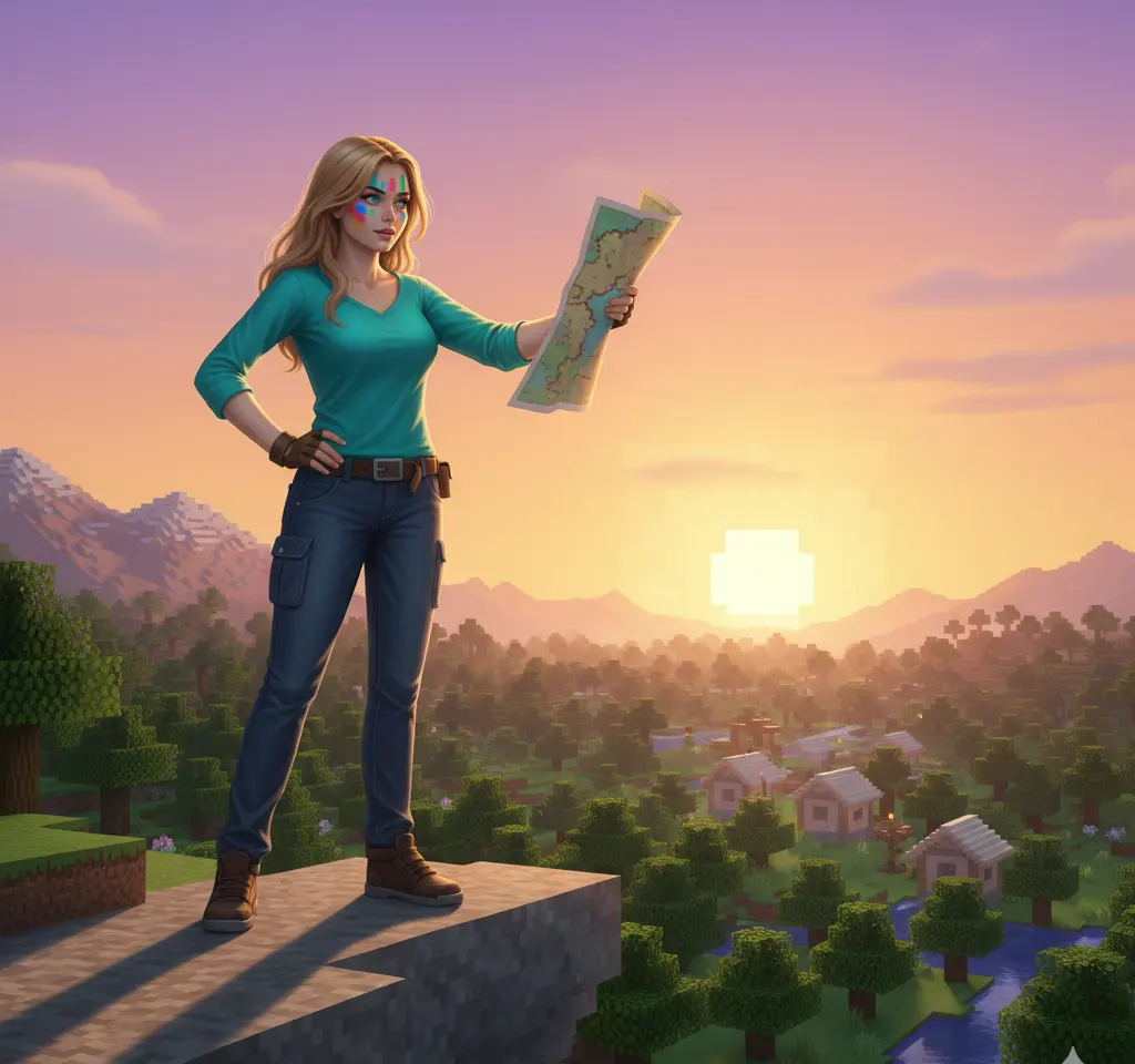 Minecraft Woman 2 AI Headshot Generator template