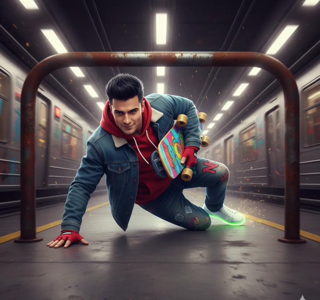 Subway Surfers Man 3 AI Headshot Generator template