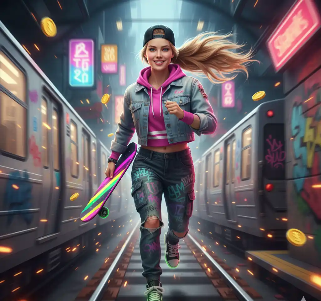 Subway Surfers Woman 1 AI Headshot Generator template