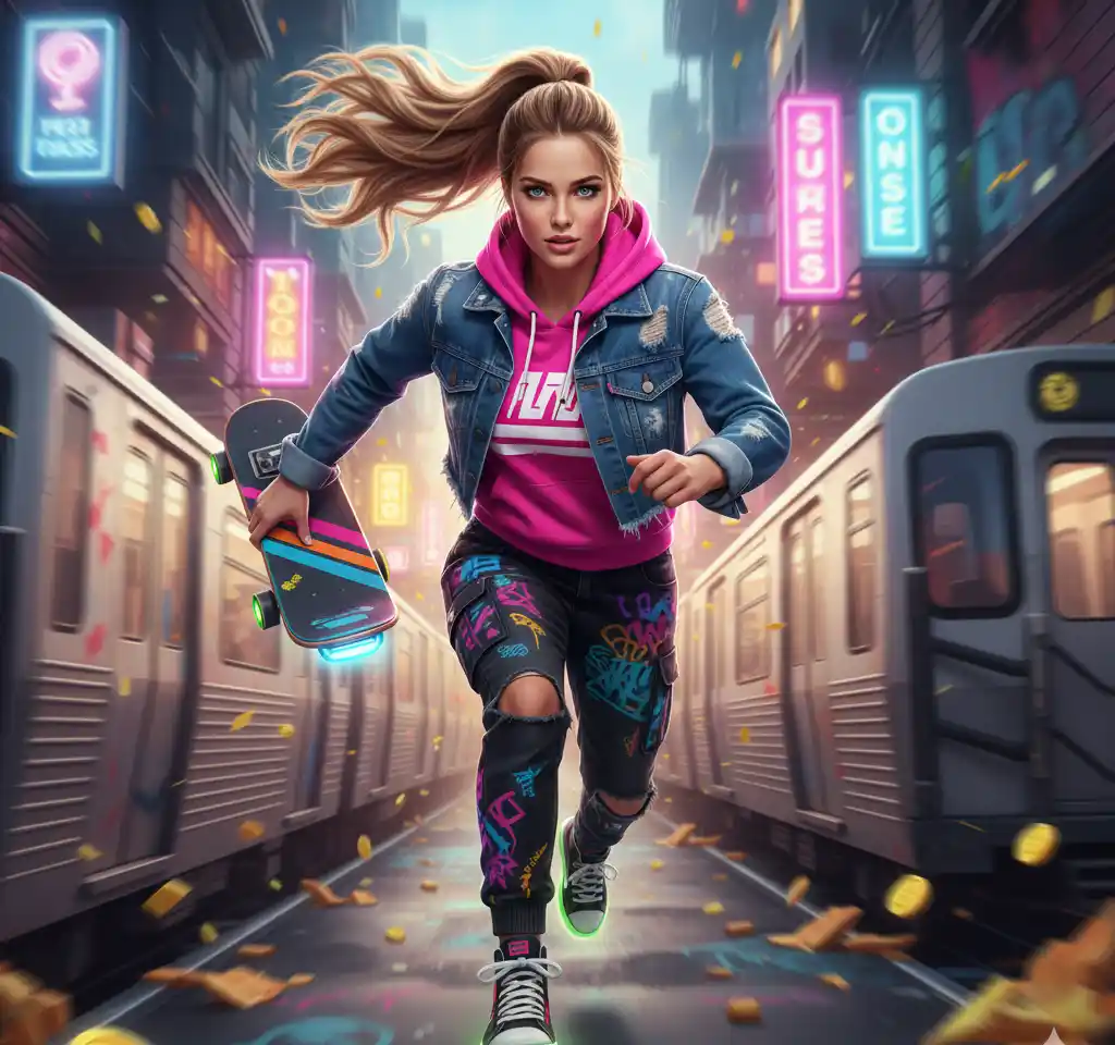 Subway Surfers Woman 2 AI Headshot Generator template