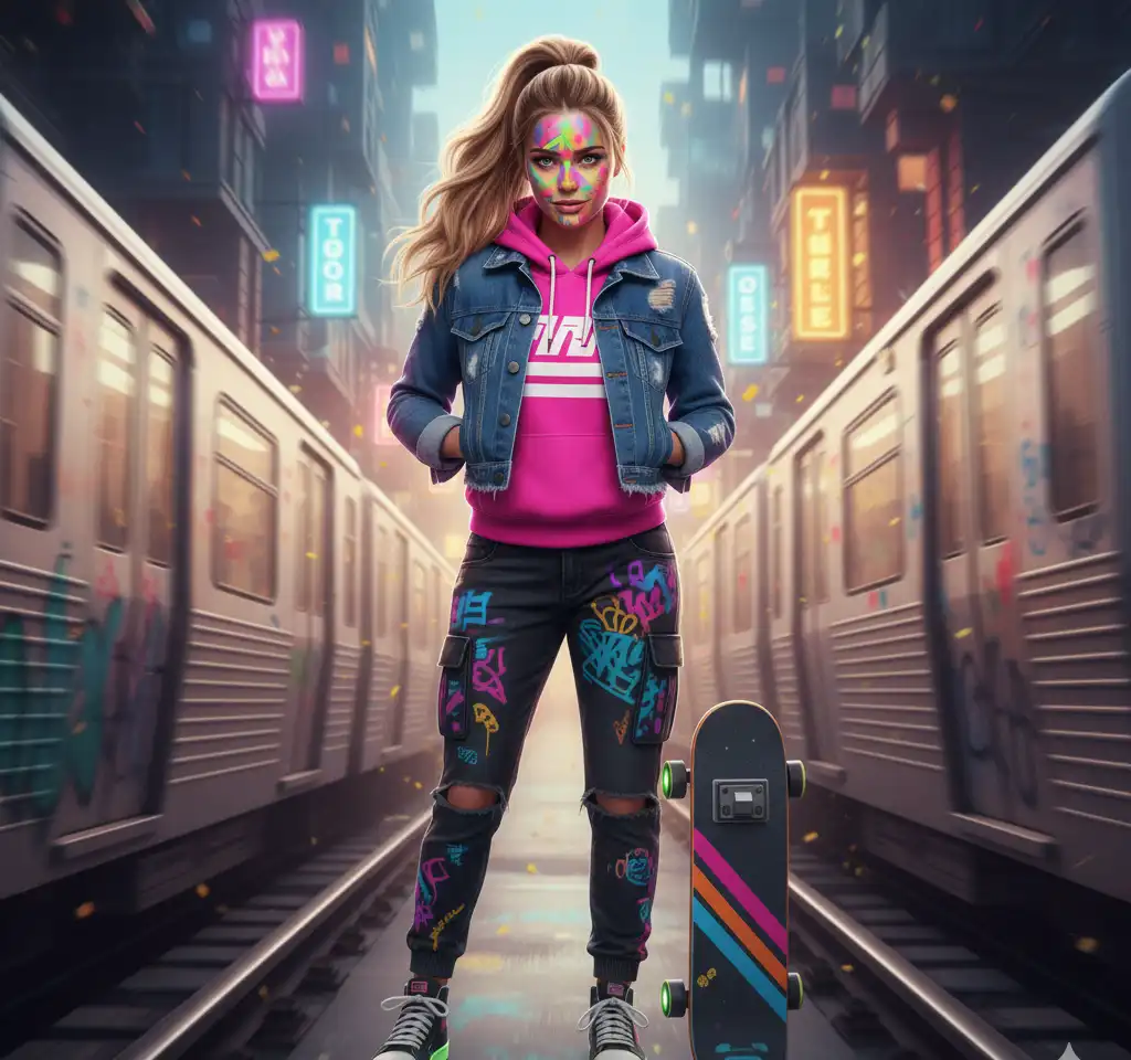 Subway Surfers Woman 3 AI Headshot Generator template