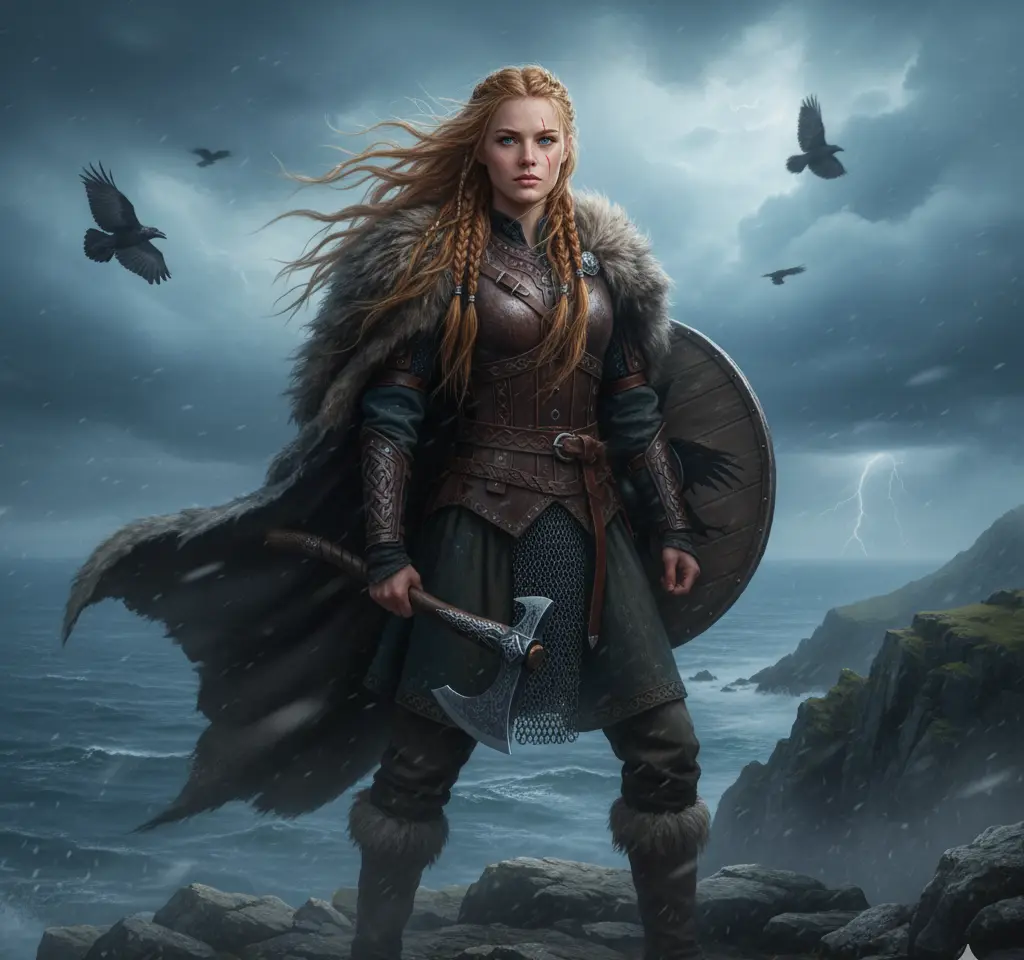 Viking Woman 1 AI Headshot Generator template