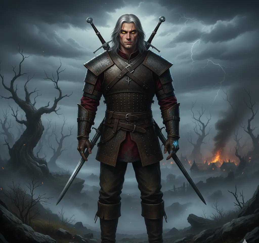 Witcher Man 3 AI Headshot Generator template